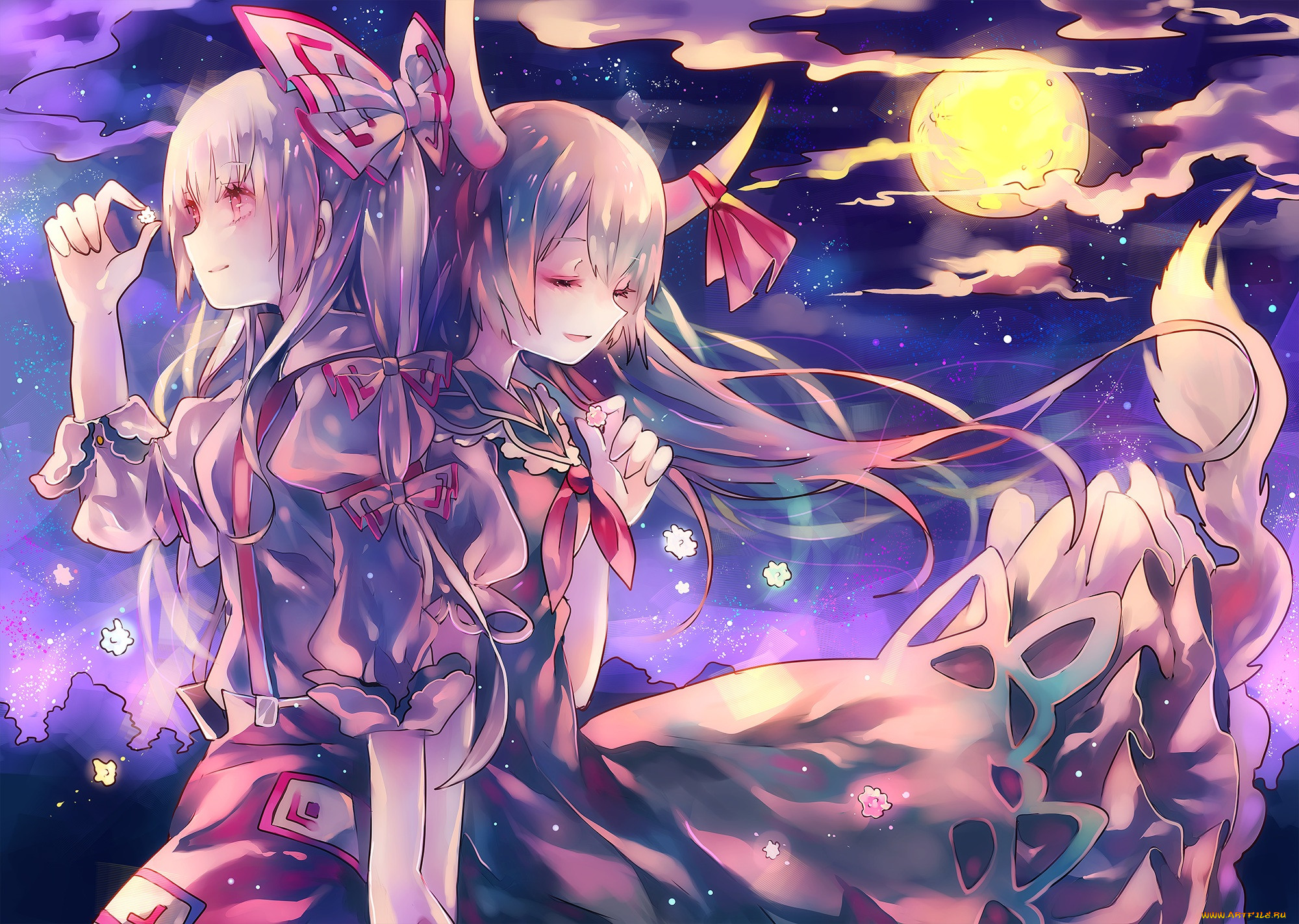 , touhou, , , , , cha, goma, kamishirasawa, keine, fujiwara, no, mokou